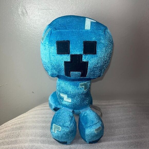 Minecraft Blue Charged Creeper Plush 8” Mojang Jinx 2020 Stuffed Toy Happy - Picture 3 of 16